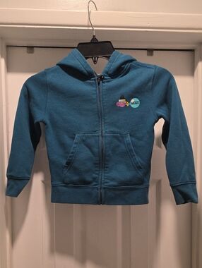 Vans Teal Kids Zip Hoodie with Logo Patch